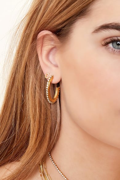 Pendientes Zircon Oval Color dorado Acero inoxidable h5 Imagen4